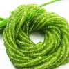 Natural Peridot Smooth Wheel Tyre Beads Strand Length 14.5 Inches and Size 3.5mm approx.